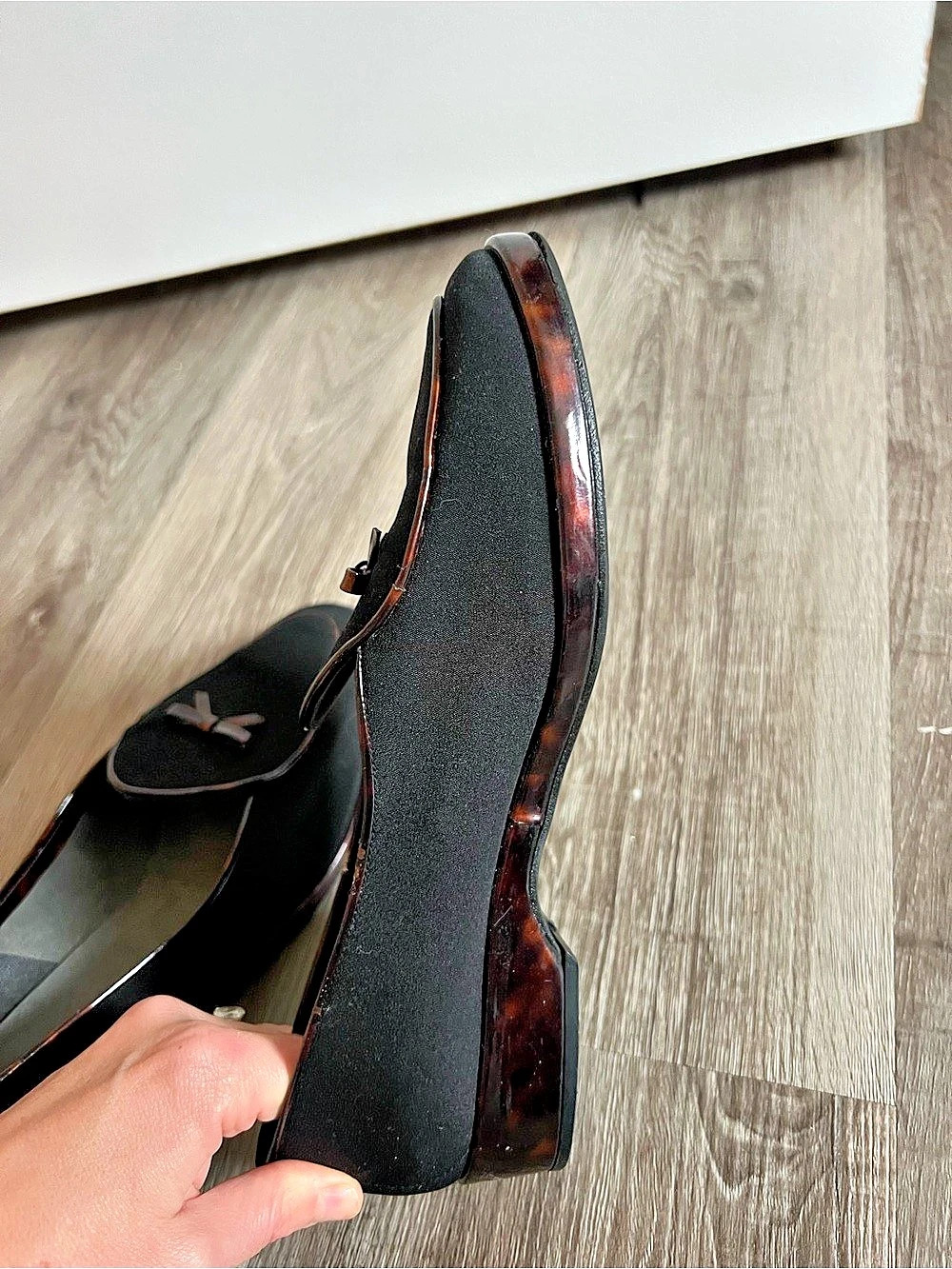Stuart Weitzman Black & Brown Heeled Loafers - Picture 6 of 9